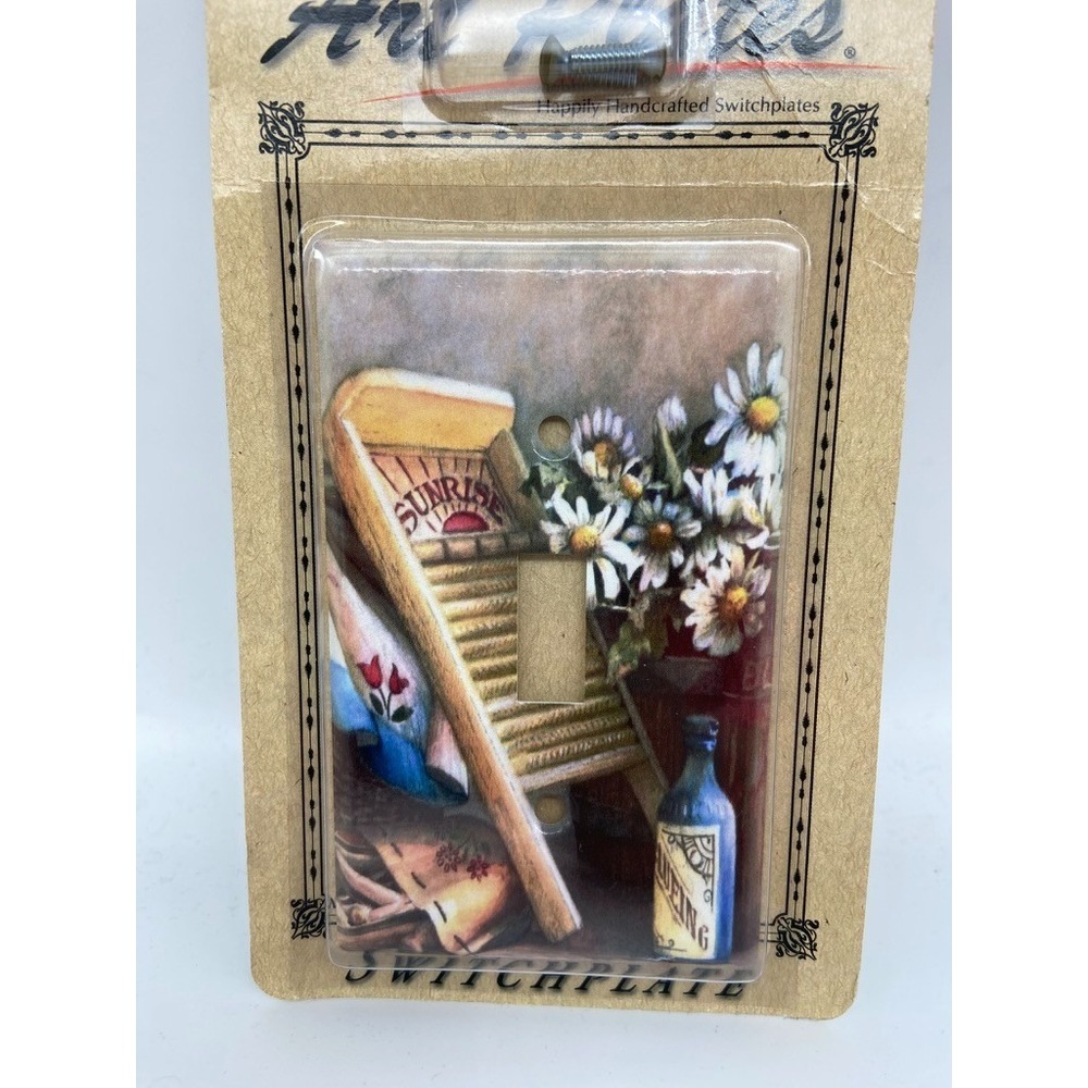 ART PLATES SWITCHPLATE Washboard Flowers‎ NIP CottageCore Grandma Handpainted